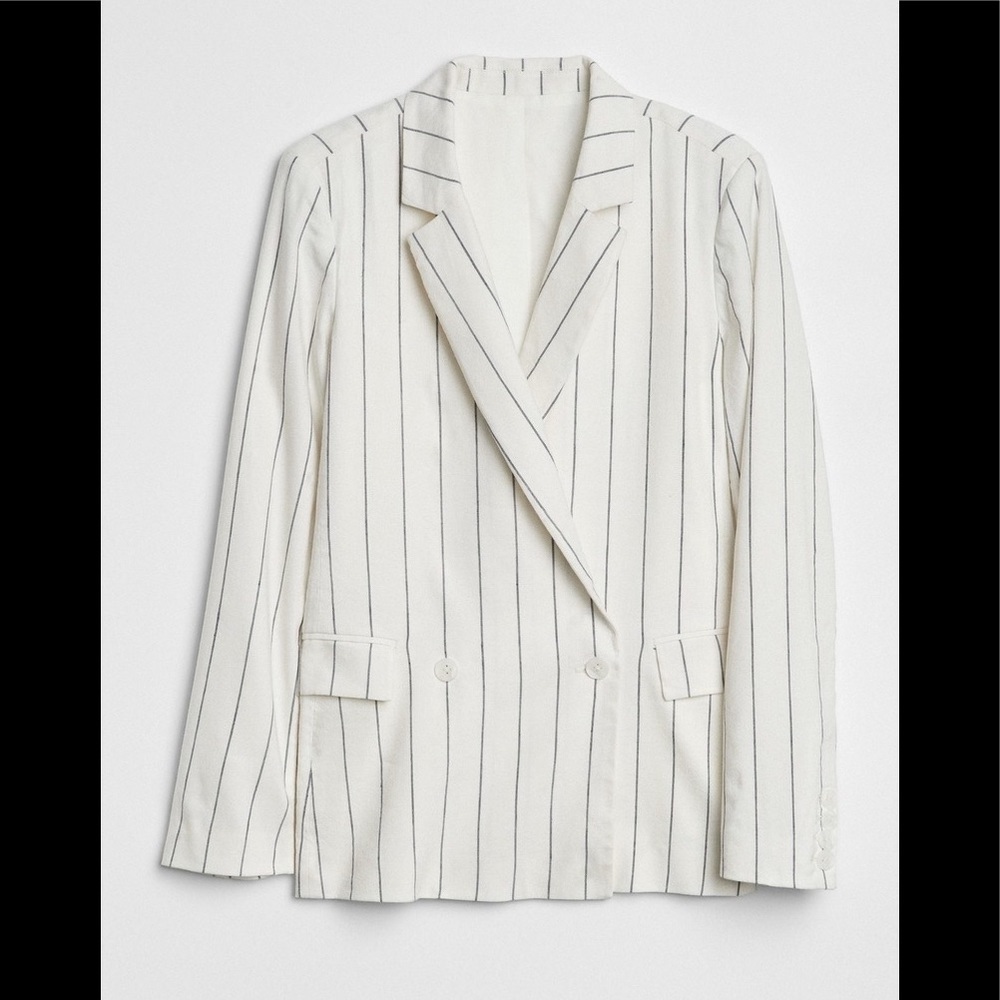 GAP Classic Striped Linen Blazer size 16